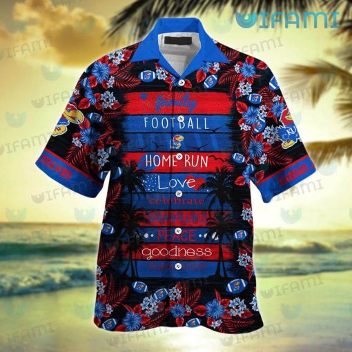 Jayhawks Hawaiian Shirt Football Love Peace Kansas Jayhawks Gift