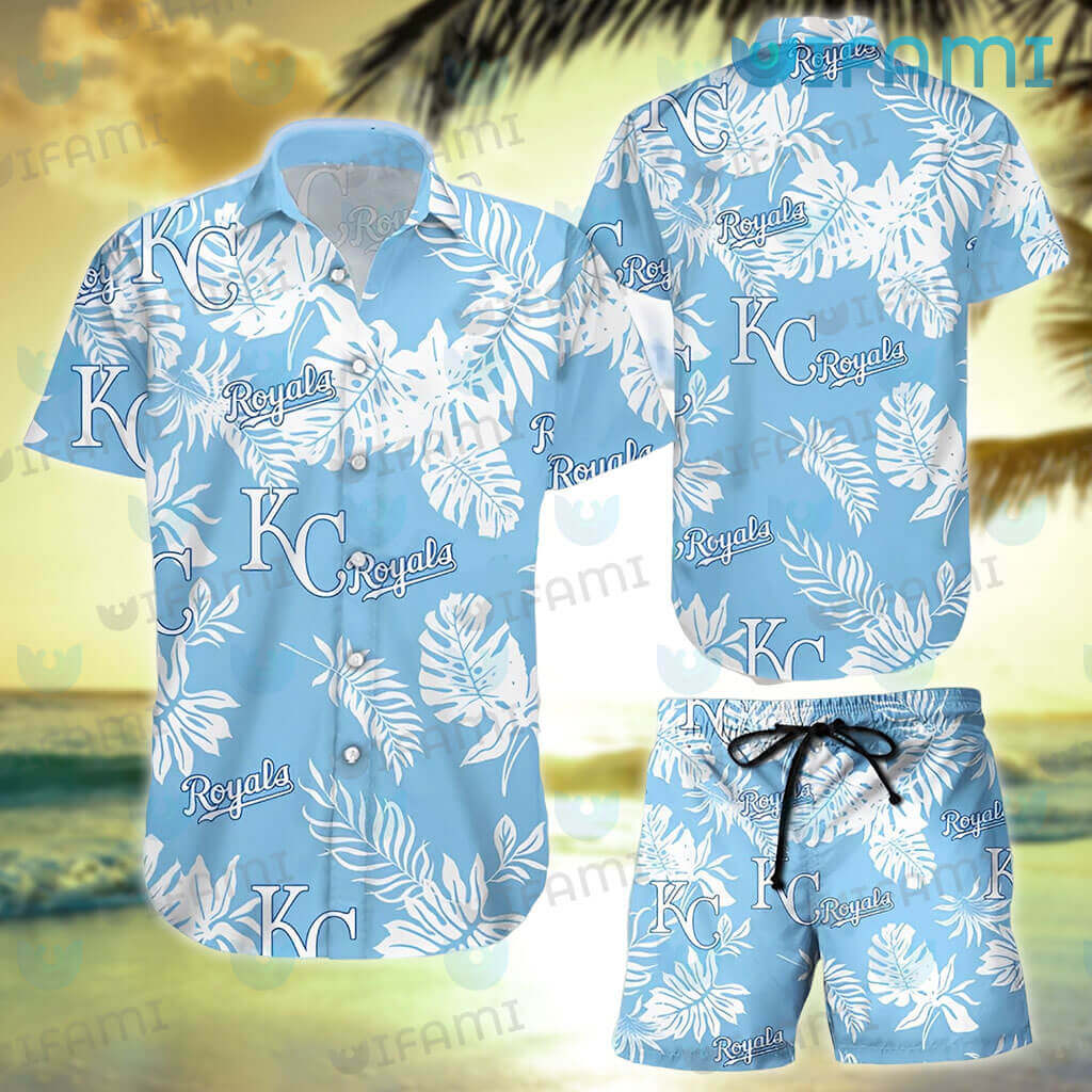 Kansas City Royals Green Leaf Pattern Tropical Hawaiian Shirt For
