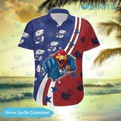 Kansas Jayhawks Hawaiian Shirt Big Mascot Kansas Jayhawks Present Front