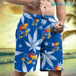 Kansas Jayhawks Hawaiian Shirt Cannabis Leaf Kansas Jayhawks Short