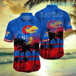 Jayhawks Hawaiian Shirt Sunflower USA Flag Custom Kansas Jayhawks Gift
