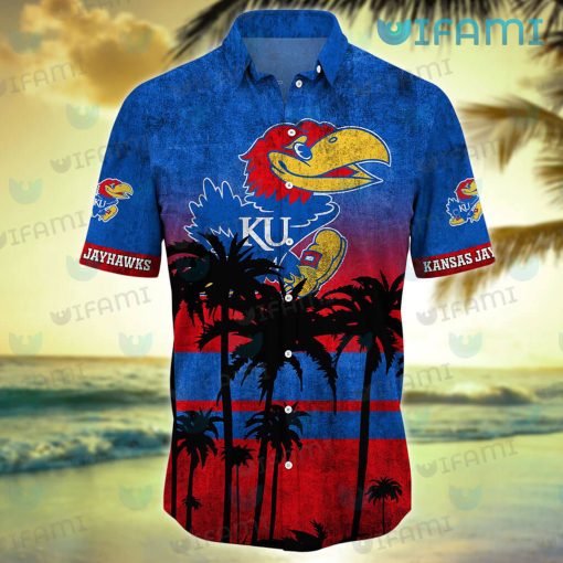 Kansas Jayhawks Hawaiian Shirt Coconut Tree Kansas Jayhawks Gift