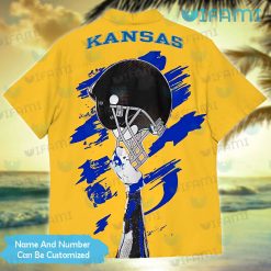 Kansas Jayhawks Hawaiian Shirt Football Helmet Personalized Best Jayhawk Gifts