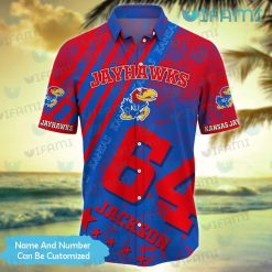 Kansas Jayhawks Hawaiian Shirt Grunge Pattern Custom Kansas Jayhawks Present