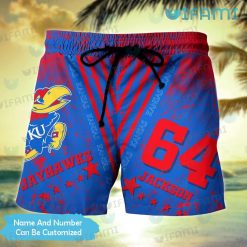 Kansas Jayhawks Hawaiian Shirt Grunge Pattern Custom Kansas Jayhawks Short