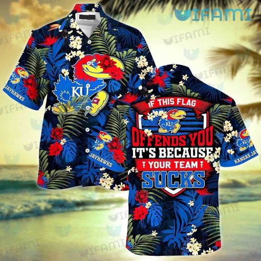 Kansas Jayhawks Hawaiian Shirt If This Flag Offends You Your Team Sucks Best Jayhawk Gifts