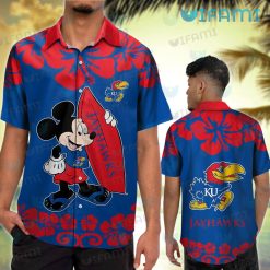 Kansas Jayhawks Hawaiian Shirt Mickey Surfboard Kansas Jayhawks Gift