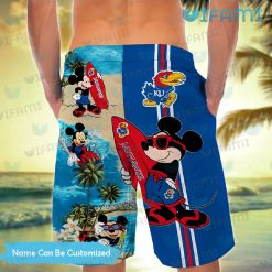 Kansas Jayhawks Hawaiian Shirt Mickey Surfing Beach Custom Kansas Jayhawks Short