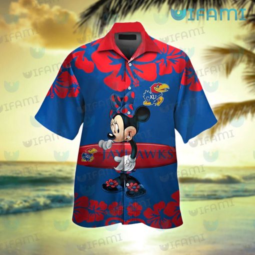 Kansas Jayhawks Hawaiian Shirt Minnie Surfboard Kansas Jayhawks Gift