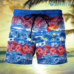 Kansas Jayhawks Hawaiian Shirt Palm Tree Beach Kansas Jayhawks Short