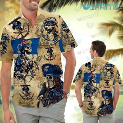 Kansas Jayhawks Hawaiian Shirt Pirate Skeleton Kansas Jayhawks Gift