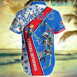 Kansas Jayhawks Hawaiian Shirt Skeleton Dancing Kansas Jayhawks Gift