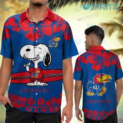 Kansas Jayhawks Hawaiian Shirt Snoopy Smile Surfboard Best Jayhawk Gifts