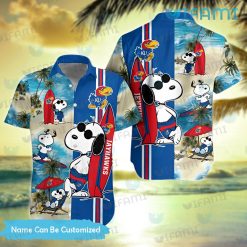 Kansas Jayhawks Hawaiian Shirt Snoopy Surfing Beach Best Jayhawk Present Shirt