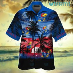 Kansas Jayhawks Hawaiian Shirt Sunset Beach Kansas Jayhawks Gift