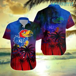 Kansas Jayhawks Hawaiian Shirt Tropical Tree Kansas Jayhawks Gift