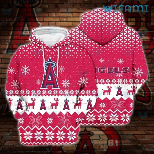 LA Angels Hoodie 3D Christmas Triangle Pattern Los Angeles Angels Gifts