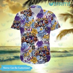 LSU Hawaiian Shirt Mascot Tropical Flower Personalized LSU Present