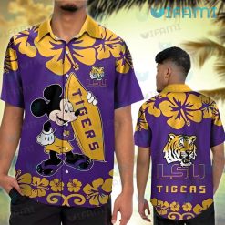 LSU Hawaiian Shirt Mickey Mouse Surfboard LSU Gift