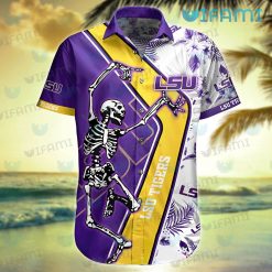 LSU Hawaiian Shirt Skeleton Dancing New LSU Present