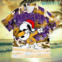 LSU Hawaiian Shirt Snoopy Dabbing Snowflake LSU Present