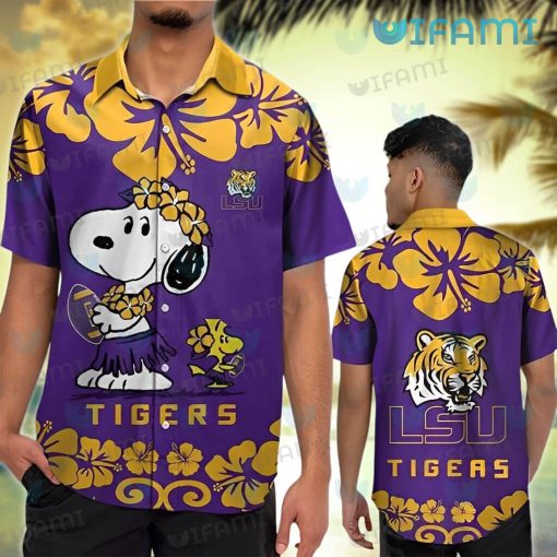 LSU Hawaiian Shirt Snoopy Woodstock LSU Gift