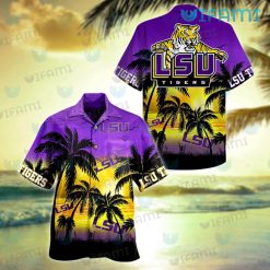LSU Hawaiian Shirt Sunset Summer Beach LSU Gift