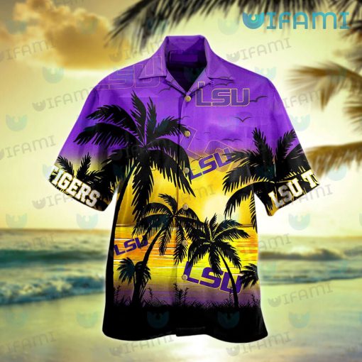 LSU Hawaiian Shirt Sunset Summer Beach LSU Gift