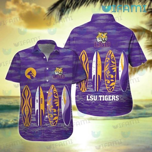 LSU Hawaiian Shirt Surfboard Summer Beach LSU Gift