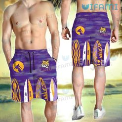 LSU Hawaiian Shirt Surfboard Summer Beach LSU Short