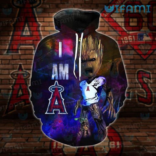 Los Angeles Angels Hoodie 3D Baby Groot I Am LA Angels Gift