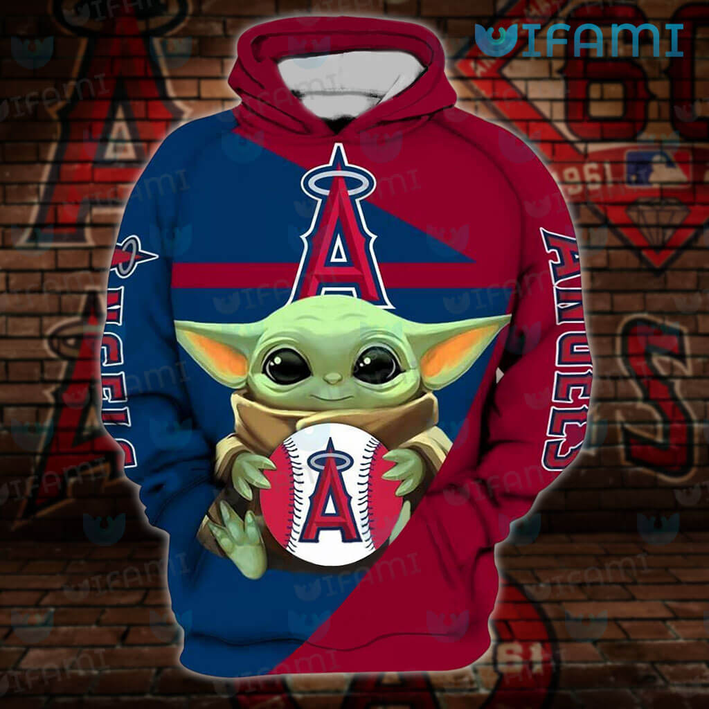 Los Angeles Dodgers Baby Yoda Hold Logo Full Print 3D Hoodie