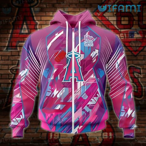 Los Angeles Angels Hoodie 3D Breast Cancer Fearless Again LA Angels Gift