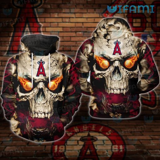 Los Angeles Angels Hoodie 3D Flaming Skull LA Angels Gift