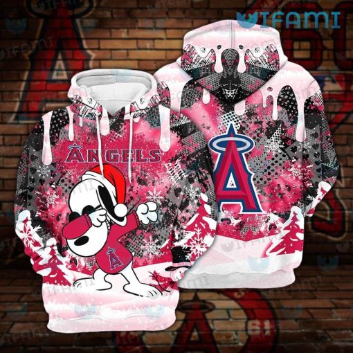 Los Angeles Angels Hoodie 3D Snoopy Dabbing Christmas LA Angels Gift