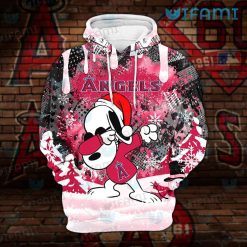 Los Angeles Angels Hoodie 3D Snoopy Dabbing Christmas LA Angels Present Front