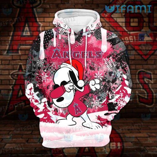 Los Angeles Angels Hoodie 3D Snoopy Dabbing Christmas LA Angels Gift