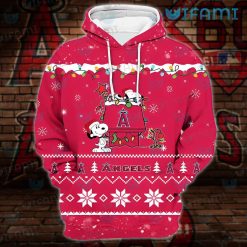 Los Angeles Angels Hoodie 3D Snoopy Doghouse Christmas LA Angels Gift