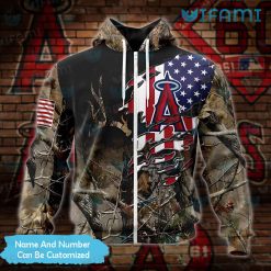 Los Angeles Angels Hoodie 3D Tree Covered Custom USA Flag LA Angels Zipper