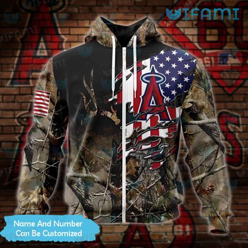 Los Angeles Angels Hoodie 3D Tree Covered Custom USA Flag LA Angels Gift