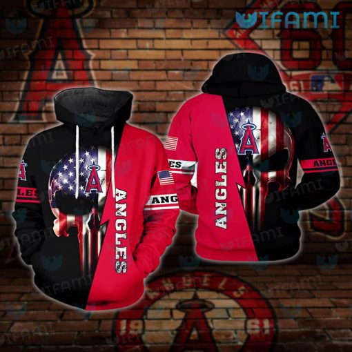 Los Angeles Angels Hoodie 3D USA Punisher Skull LA Angels Gift