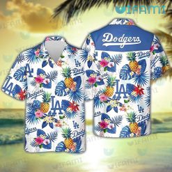 Los Angeles Dodgers Hawaiian Shirt Pineapple Tropical Flower Dodgers Gift