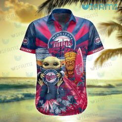 MN Twins Hawaiian Shirt Baby Yoda Tiki Mask Minnesota Twins Present