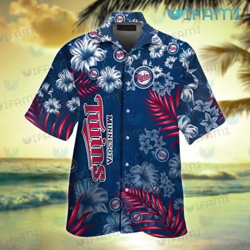 MN Twins Hawaiian Shirt Flower Palm Leaf Minnesota Twins Gift