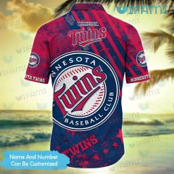 MN Twins Hawaiian Shirt Grunge Pattern Personalized Minnesota Twins Present Back