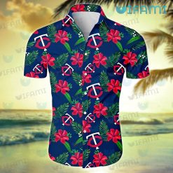 MN Twins Hawaiian Shirt Hibiscus Tropical Leaf Minnesota Twins Gift