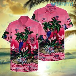 Custom MN Twins Hawaiian Shirt Mascot Tropical Flower Minnesota Twins Gift