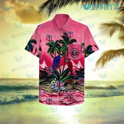 MN Twins Hawaiian Shirt Parrot Couple Tropical Summer Minnesota Twins Present Front
