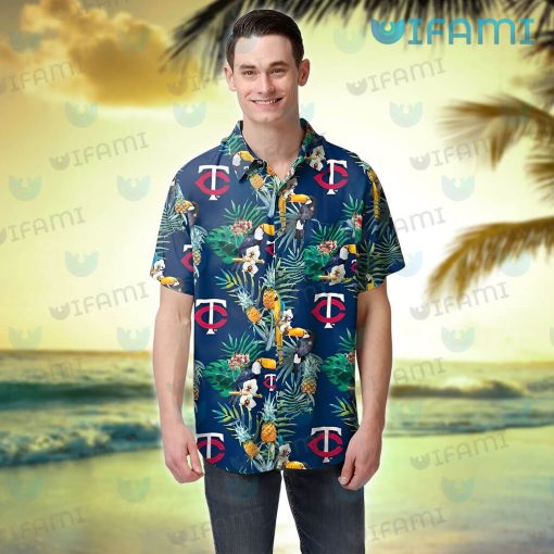 MN Twins Hawaiian Shirt Toucan Pineapple Tropical Summer Minnesota Twins Gift