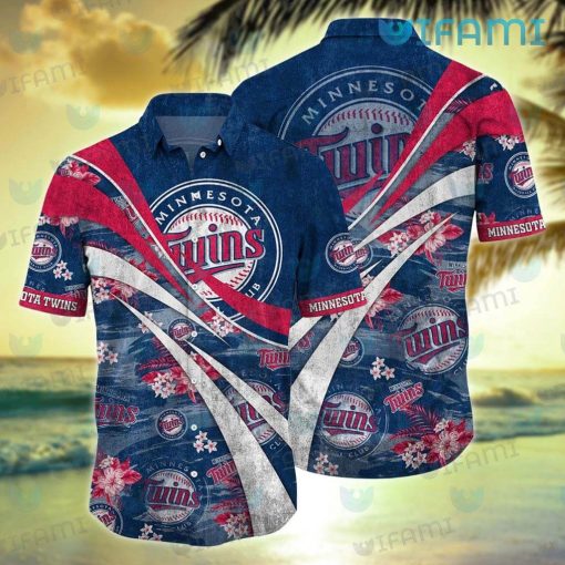 MN Twins Hawaiian Shirt Tropical Flower Logo Minnesota Twins Gift